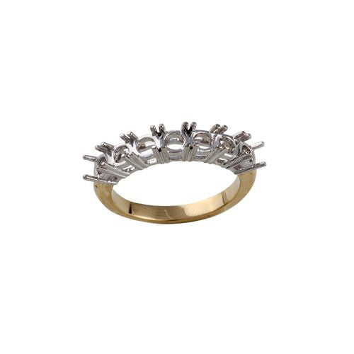 Diamond Ring - 18ct Yellow and White 0.50ct Natural Diamond 7 stone 1/2 Eternity Ring Mount - by Hearts Forever Jewellers