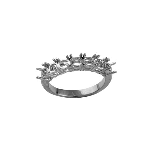 Diamond Ring - 18ct White 0.50ct Natural Diamond 7 stone 1/2 Eternity Ring Mount - by Hearts Forever Jewellers