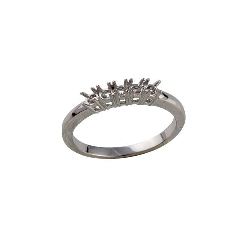 Diamond Ring - 18ct White 0.25ct Natural Diamond 5 stone Ring Mount - by Hearts Forever Jewellers