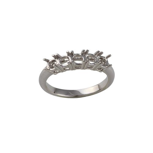 Diamond Ring - 18ct White 0.25ct Natural Diamond 5 stone Ring Mount - by Hearts Forever Jewellers