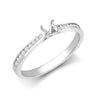 Diamond Ring - 18ct White Gold 0.13ct Natural Diamond Channel-set Wed-fit Ring Mount- Holds 0.25ct - by Hearts Forever Jewellers