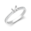 Diamond Ring - 18ct White Gold 0.13ct Natural Diamond Channel-set Wed-fit Ring Mount- Holds 0.25ct - by Hearts Forever Jewellers