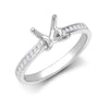 18ct White Gold 0.13ct Natural Diamond Channel-set Wed-fit Ring Mount- Holds 0.25ct