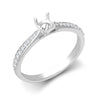 18ct White Gold 0.12ct Natural Diamond Pav?-set Wed-fit Ring Mount- Holds 0.25ct