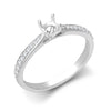 Diamond Ring - 18ct White Gold 0.12ct Natural Diamond Pave set Wed-fit Ring Mount- Holds 0.25ct - by Hearts Forever Jewellers