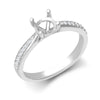 Diamond Ring - 18ct White Gold 0.12ct Natural Diamond Pave set Wed-fit Ring Mount- Holds 0.25ct - by Hearts Forever Jewellers