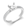 Diamond Ring - 18ct White Gold 0.12ct Natural Diamond Pave set Wed-fit Ring Mount- Holds 0.25ct - by Hearts Forever Jewellers