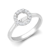 Diamond Ring - 18ct White Gold 0.08ct Natural Diamond Micro-set Halo Wed-fit Ring Mount- Holds 0.25ct - by Hearts Forever Jewellers