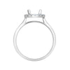 18ct White Gold 0.08ct Natural Diamond Micro-set Halo Wed-fit Ring Mount- Holds 0.25ct