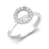 18ct White Gold 0.08ct Natural Diamond Micro-set Halo Wed-fit Ring Mount- Holds 0.25ct