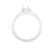 18ct White Gold 0.37ct Natural Diamond Micro-set Halo and Shoulders Wed-fit Ring Mount- Holds 0.25ct