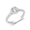 Diamond Ring - 18ct White Gold 0.37ct Natural Diamond Micro-set Halo and Shoulders Wed-fit Ring Mount- Holds 0.25ct - by Hearts Forever Jewellers