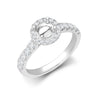 Diamond Ring - 18ct White Gold 0.37ct Natural Diamond Micro-set Halo and Shoulders Wed-fit Ring Mount- Holds 0.25ct - by Hearts Forever Jewellers