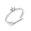 Diamond Ring - 18ct White Gold 0.24ct Natural Diamond Pave set 6-claw Ring Mount- Holds 0.25ct - by Hearts Forever Jewellers