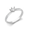 Diamond Ring - 18ct White Gold 0.24ct Natural Diamond Pave set 6-claw Ring Mount- Holds 0.25ct - by Hearts Forever Jewellers