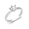 Diamond Ring - 18ct White Gold 0.24ct Natural Diamond Pave set 6-claw Ring Mount- Holds 0.25ct - by Hearts Forever Jewellers
