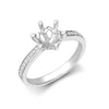 Diamond Ring - 18ct White Gold 0.24ct Natural Diamond Pave set 6-claw Ring Mount- Holds 0.25ct - by Hearts Forever Jewellers