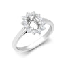 0.35ct Ring - 18ct White Gold 0.35ct Natural Diamond Claw-set Cluster Halo Oval Ring - Holds 7x5mm - by Hearts Forever Jewellers