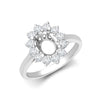 0.35ct Ring - 18ct White Gold 0.35ct Natural Diamond Claw-set Cluster Halo Oval Ring - Holds 7x5mm - by Hearts Forever Jewellers