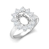 0.35ct Ring - 18ct White Gold 0.35ct Natural Diamond Claw-set Cluster Halo Oval Ring - Holds 7x5mm - by Hearts Forever Jewellers