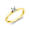 Ring - 18ct Yellow Gold 25pts Solitaire Plain Wed-fit Ring Mount - Stock Size N - by Hearts Forever Jewellers