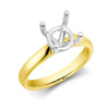 18ct Yellow Gold 25pts Solitaire Plain Wed-fit Ring Mount - Stock Size N