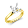 Ring - 18ct Yellow Gold 25pts Solitaire Plain Wed-fit Ring Mount - Stock Size N - by Hearts Forever Jewellers