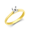 Ring - 18ct Yellow Gold 25pts Princess Cut Solitaire Plain Wed-fit Ring Mount - Stock Size N - by Hearts Forever Jewellers
