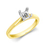 Ring - 18ct Yellow Gold 25pts Princess Cut Solitaire Plain Wed-fit Ring Mount - Stock Size N - by Hearts Forever Jewellers
