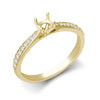 Diamond Ring - 18ct White Gold 0.12ct Natural Diamond Pave set Wed-fit Ring Mount- Holds 0.25ct - by Hearts Forever Jewellers