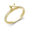 Diamond Ring - 18ct White Gold 0.12ct Natural Diamond Pave set Wed-fit Ring Mount- Holds 0.25ct - by Hearts Forever Jewellers