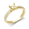 Diamond Ring - 18ct White Gold 0.12ct Natural Diamond Pave set Wed-fit Ring Mount- Holds 0.25ct - by Hearts Forever Jewellers
