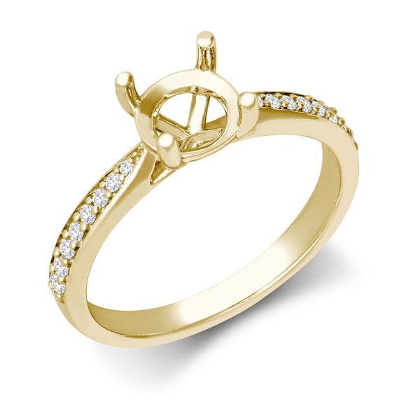Diamond Ring - 18ct White Gold 0.12ct Natural Diamond Pave set Wed-fit Ring Mount- Holds 0.25ct - by Hearts Forever Jewellers