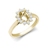 0.35ct Ring - 18ct White Gold 0.35ct Natural Diamond Claw-set Cluster Halo Oval Ring - Holds 7x5mm - by Hearts Forever Jewellers