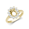 0.35ct Ring - 18ct White Gold 0.35ct Natural Diamond Claw-set Cluster Halo Oval Ring - Holds 7x5mm - by Hearts Forever Jewellers