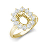 0.35ct Ring - 18ct White Gold 0.35ct Natural Diamond Claw-set Cluster Halo Oval Ring - Holds 7x5mm - by Hearts Forever Jewellers