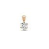 Diamond Necklace - 18ct Yellow Gold 15pts 6 Claw Natural Diamond Solitaire Pendant - by Hearts Forever Jewellers