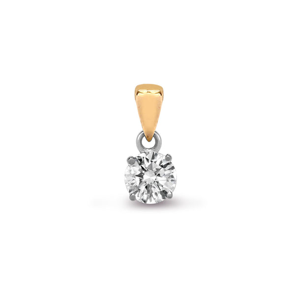 Diamond Necklace - 18ct Yellow Gold 10pt 4 Claw Natural Diamond Solitaire Pendant - by Hearts Forever Jewellers