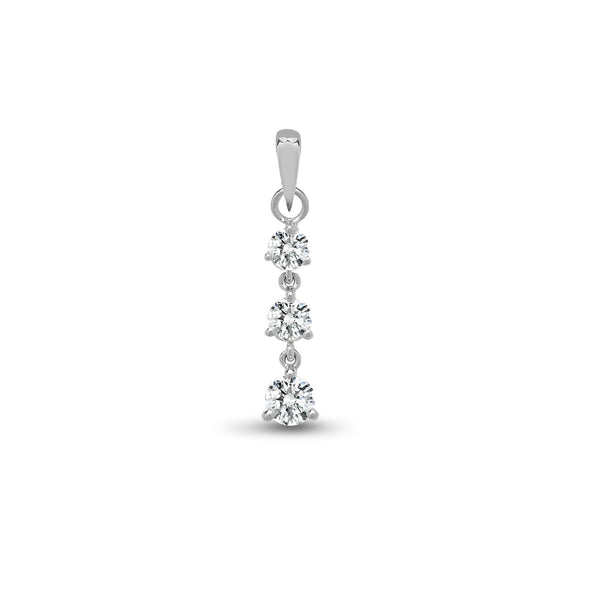 0.40ct Necklace - 18ct White Gold Natural Diamond Pendant - by Hearts Forever Jewellers