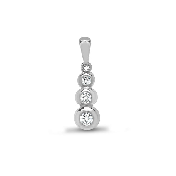0.11ct Necklace - 18ct White Gold Natural Diamond Pendant - by Hearts Forever Jewellers