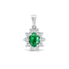 0.26ct Necklace - 18ct White Gold Natural Diamond And Emerald Pendant - by Hearts Forever Jewellers