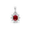 0.26ct Necklace - 18ct White Gold Natural Diamond And Ruby Pendant - by Hearts Forever Jewellers