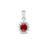 0.09ct Necklace - 18ct White Gold Natural Diamond And Ruby Pendant - by Hearts Forever Jewellers