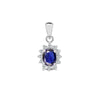 0.09ct Necklace - 18ct White Gold Natural Diamond And Sapphire Pendant - by Hearts Forever Jewellers