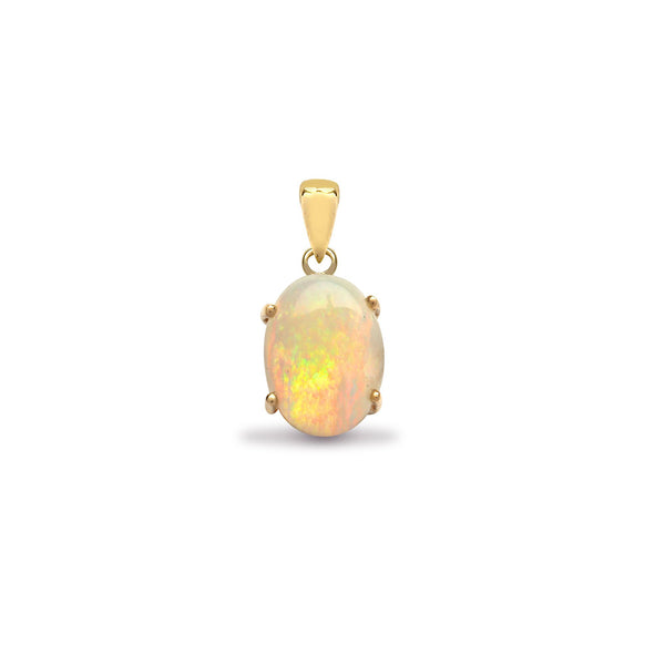 0.70ct Necklace - 18ct Yellow Gold Opal Pendant - by Hearts Forever Jewellers