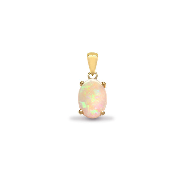0.70ct Necklace - 18ct Yellow Gold Opal Pendant - by Hearts Forever Jewellers
