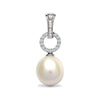 Round Necklace - 18ct White Gold Natural Diamond And Pearl Pendant - by Hearts Forever Jewellers
