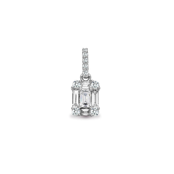 Round Necklace - 18ct White Gold Natural Diamond Pendant - by Hearts Forever Jewellers