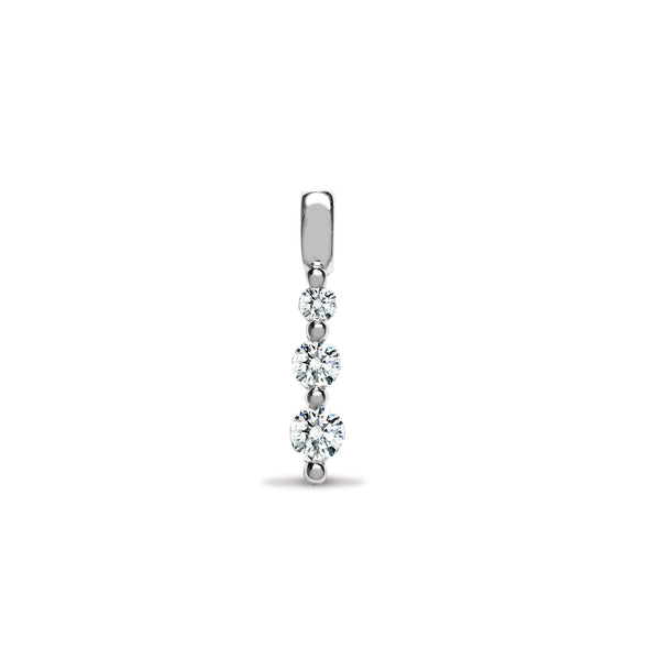 0.25ct Necklace - 18ct White Gold Natural Diamond Trilogy Pendant - by Hearts Forever Jewellers
