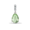 0.05ct Necklace - 18ct White Gold Natural Diamond And Green Amethyst Pendant - by Hearts Forever Jewellers
